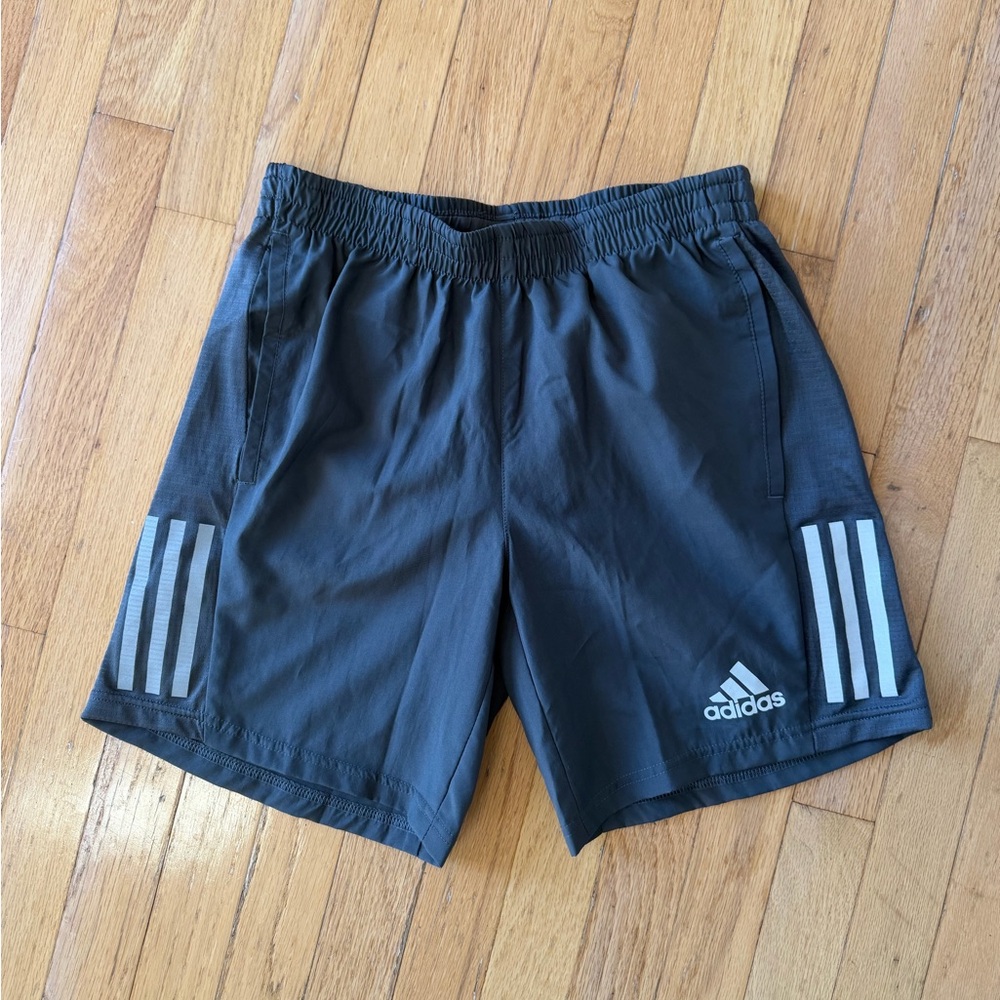 Adidas Men's Gray Own The Run Athletic Shorts. Size small. 7” inseam. New.